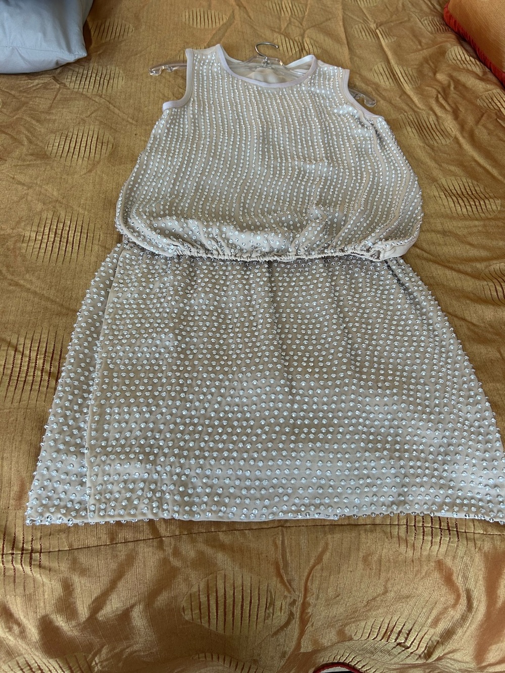 L’AGENCE Beaded Top & Mini Skirt Size Medium. Champagne color. So cute. - Picture 12 of 15